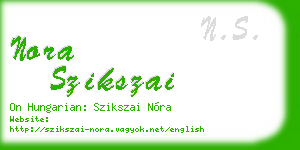 nora szikszai business card
